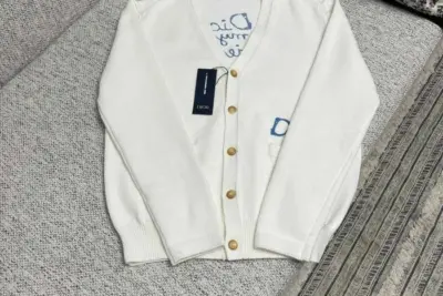 DIOR AND HYLTON NEL Cardigan White Cotton