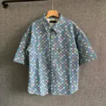 LV Damier Chambray Short-Sleeved Shirt Multicolor