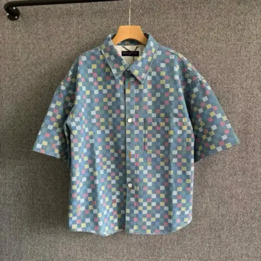 LV Damier Chambray Short-Sleeved Shirt Multicolor