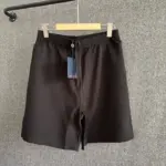 LV Printed Monogram Silk Shorts Dark Brown