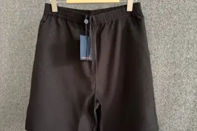 LV Printed Monogram Silk Shorts Dark Brown