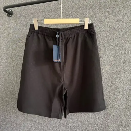 LV Printed Monogram Silk Shorts Dark Brown