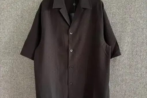 LV Printed Monogram Silk Shirt Dark Brown