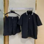 LV Monogram Moire Jacquard Short Set Black