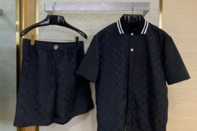 LV Monogram Moire Jacquard Short Set Black