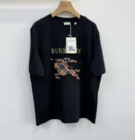 Burberry Cross Stitch EKD​ Cotton T-shirt in Black