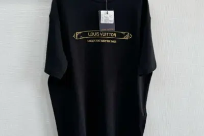LV Embellished Damier Pique T-Shirt Black