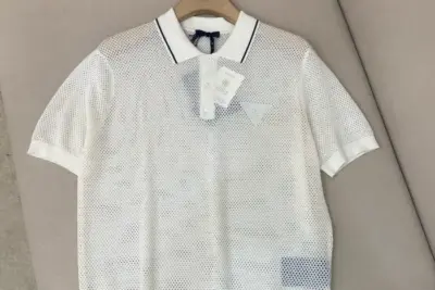 Prada Perforated-design Polo T-shirt In White