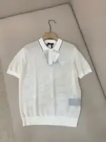 Prada Perforated-design Polo T-shirt In White