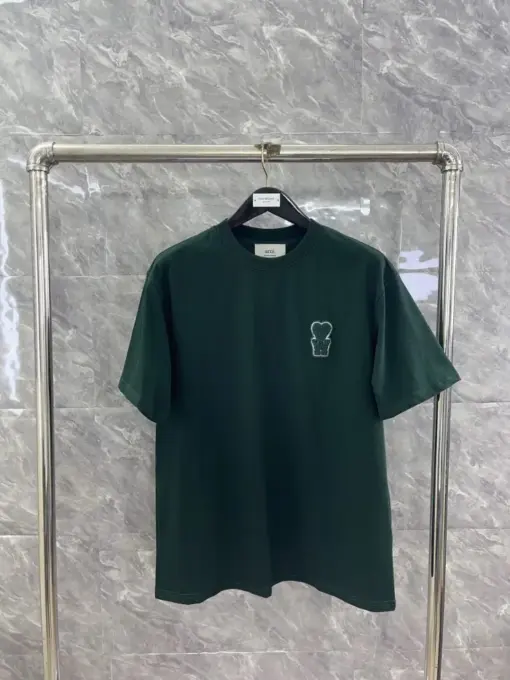 Ami Paris Ami de Coeur Patch T-Shirt Green