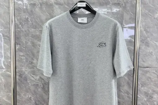 AMI Paris Relaxed Fit Embroidery Logo T-shirt Grey