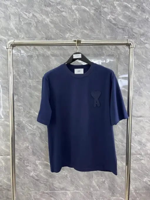 Ami Paris Ami de Coeur Patch T-Shirt Blue