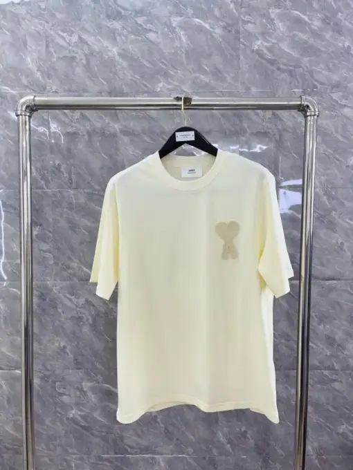 Ami Paris Ami de Coeur Patch T-Shirt Cream