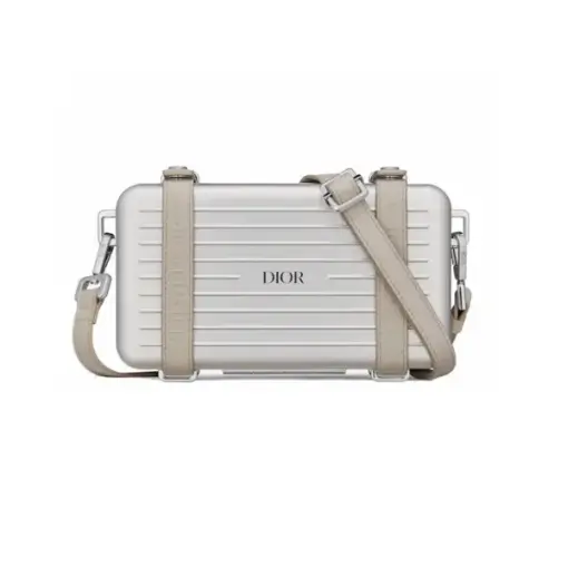 Dior x RIMOWA Personal Clutch On Strap Aluminium Silver