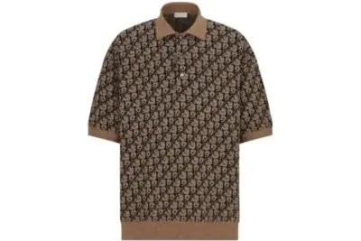 Dior x CACTUS JACK Oversized Polo Shirt Beige/Black