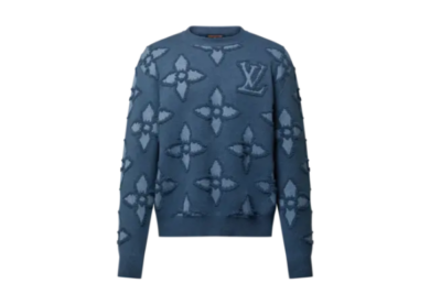 LV Textured Cotton Crewneck