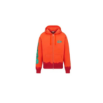 Dior x KAWS Hooded Sweatshirt Orange and Red Cotton Fleece
