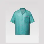 LV Printed Monogram Short-Sleeved Shirt Green