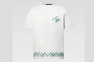 LV Short-Sleeved Cotton Crewneck T-Shirt White