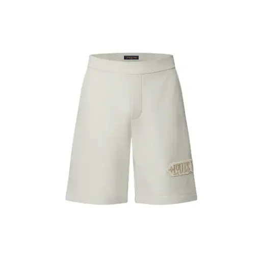 LV Embellished Shorts Light Beige