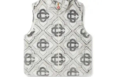 CASABLANCA Faux Fur Monogram Gilet