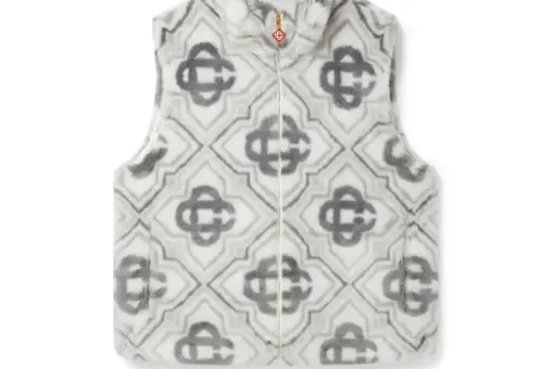 CASABLANCA Faux Fur Monogram Gilet