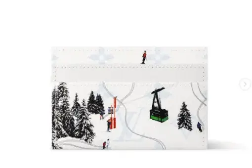 LV Double Card Holder White