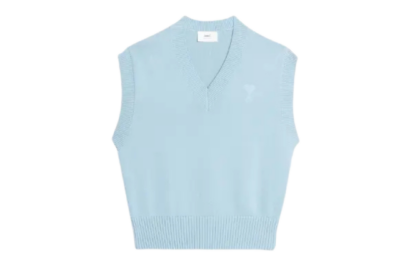 AMI Paris Ami De Coeur V-neck vest light blue