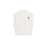 AMI Paris Ami de Coeur Sleeveless Sweater White