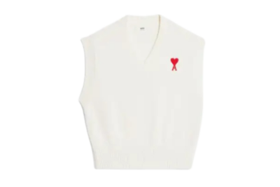 AMI Paris Ami de Coeur Sleeveless Sweater White