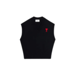 AMI Paris Ami De Coeur V-neck vest black