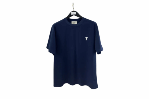 Ami Paris logo-embroidered T-shirt Blue
