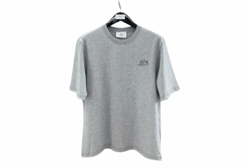 AMI Paris Relaxed Fit Embroidery Logo T-shirt Grey