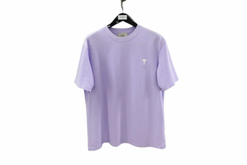 Ami Paris logo-embroidered T-shirt Lavender