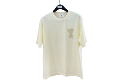 Ami Paris Ami de Coeur Patch T-Shirt Cream