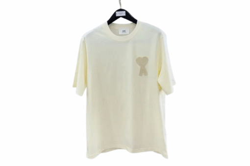 Ami Paris Ami de Coeur Patch T-Shirt Cream
