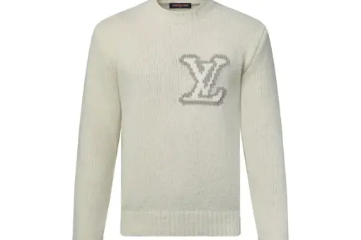 LV Intarsia Crewneck Ivory