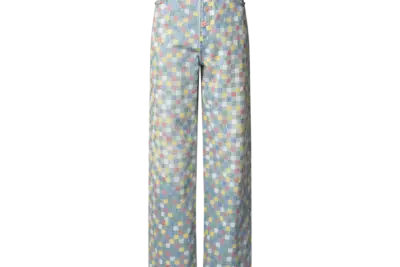 LV Damier Denim Wide-Leg Pants