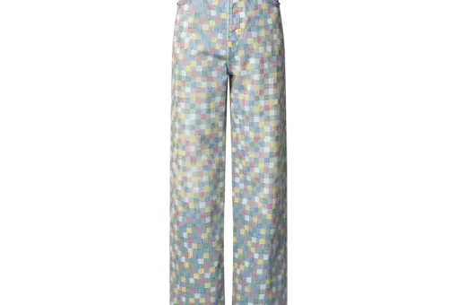 LV Damier Denim Wide-Leg Pants