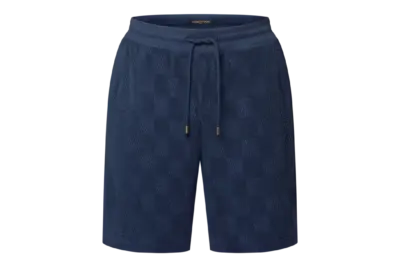 LV Black Embellished Jersey Shorts