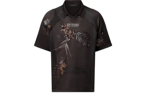 LV Embellished Jersey T-Shirt Dark Ebony