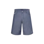 LV Embroidered Chambray Shorts Indigo