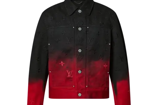 LV Embroidered Denim Blouson Red