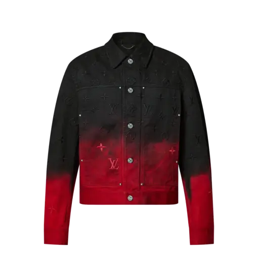 LV Embroidered Denim Blouson Red