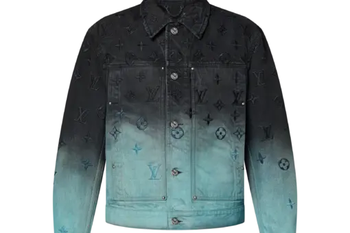 LV Embroidered Denim Blouson Light Blue