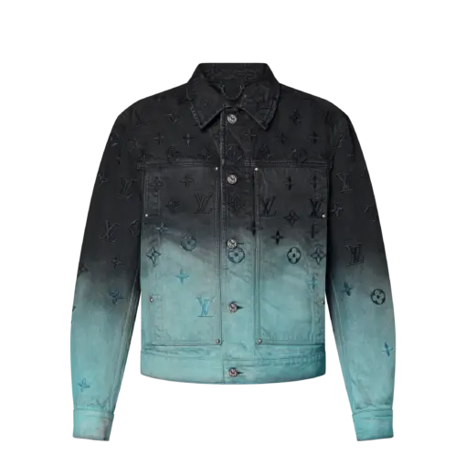 LV Embroidered Denim Blouson Light Blue