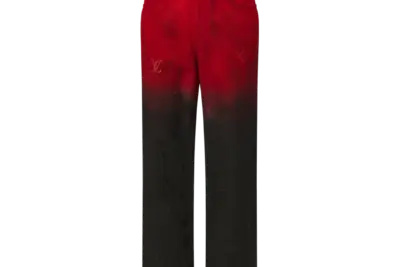 LV Embroidered Denim Pants Red