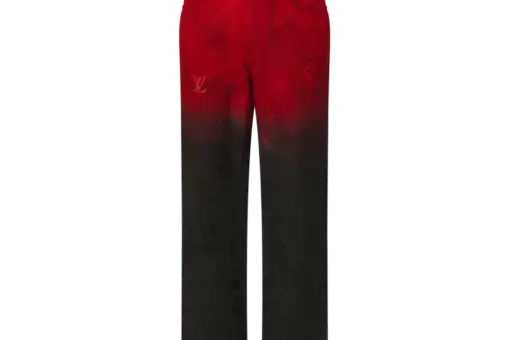 LV Embroidered Denim Pants Red