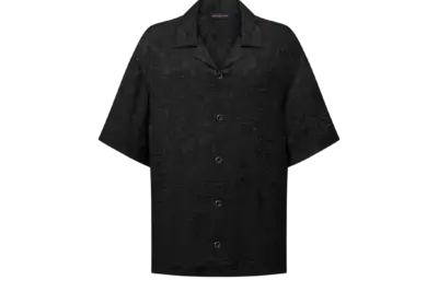 LV Graphic Jacquard Short-Sleeved Shirt Black