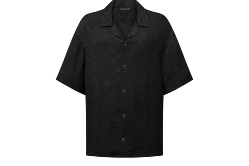 LV Graphic Jacquard Short-Sleeved Shirt Black